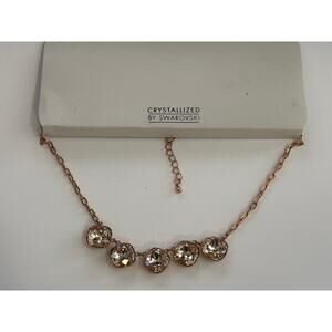 Touchstone Crystal by Swarovsky Rose Gold Tone Champagne Blushul Necklace New